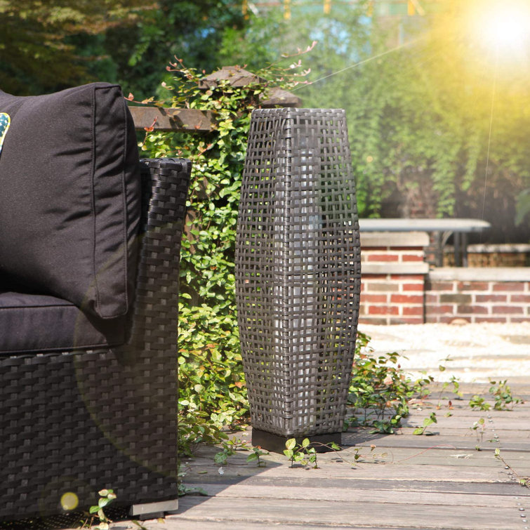 Grand Patio Solarpowered Floor Lamp Woven Resin Wicker Outdoor